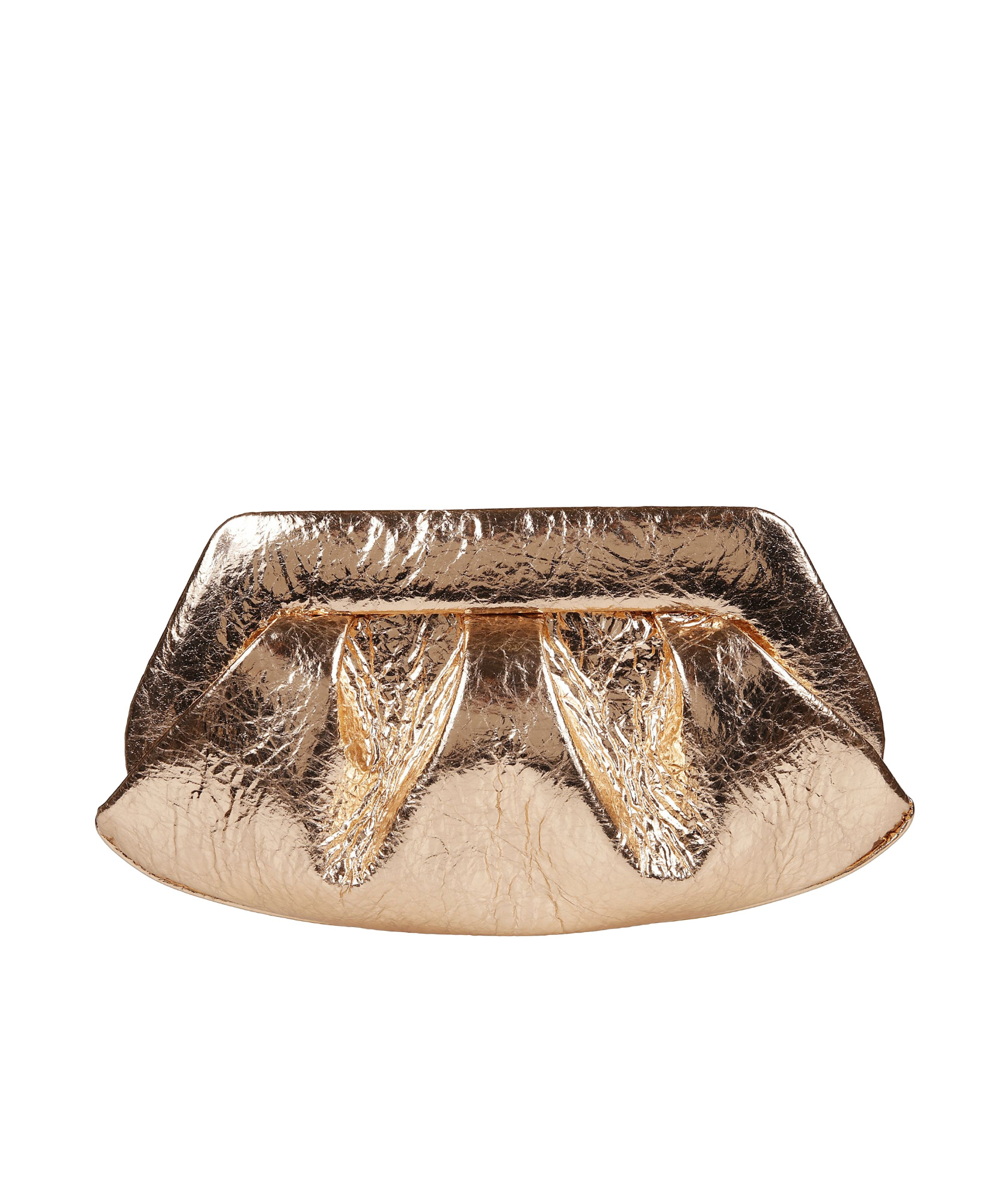 Themoirè Pleated Clutch Bag In Nude