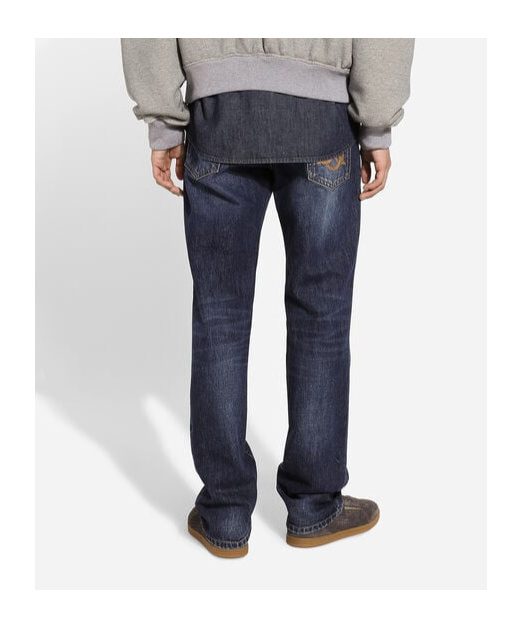 Dolce & Gabbana Classic Jeans With Dg Embroidery In Blue