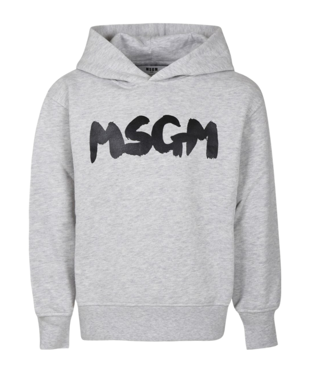 Msgm Print-at-chest Hoodie In Gray