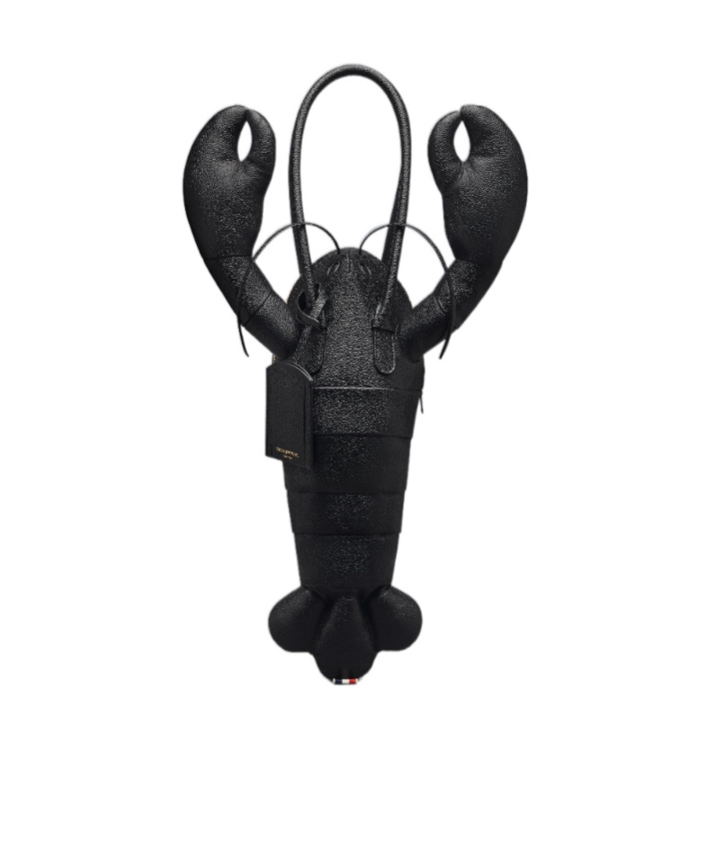 Thom Browne Lobster-motif Leather Tote Bag In Black