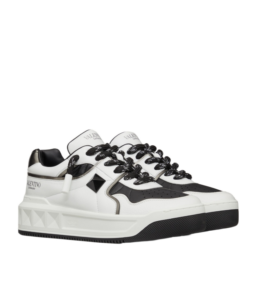 Valentino Leather Sneakers With Iconic Studs In White