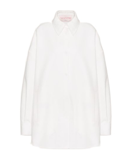 Valentino Long-sleeve Cotton Shirt In White