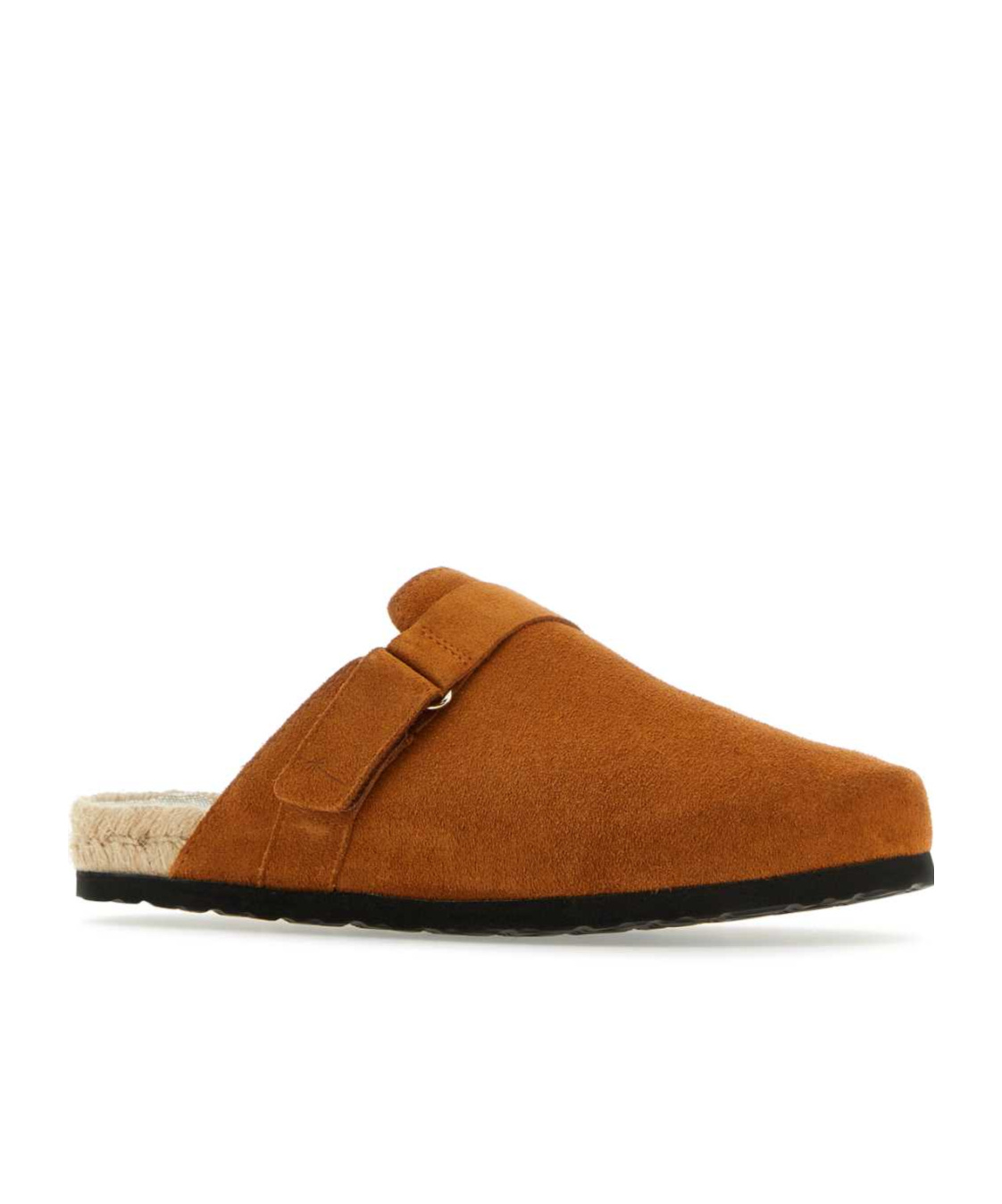 Manebi Suede Round Toe Sandals With Strap Detail In Brown