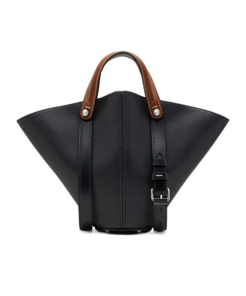 Maison Margiela Dress Age Black Leather Bag In Black
