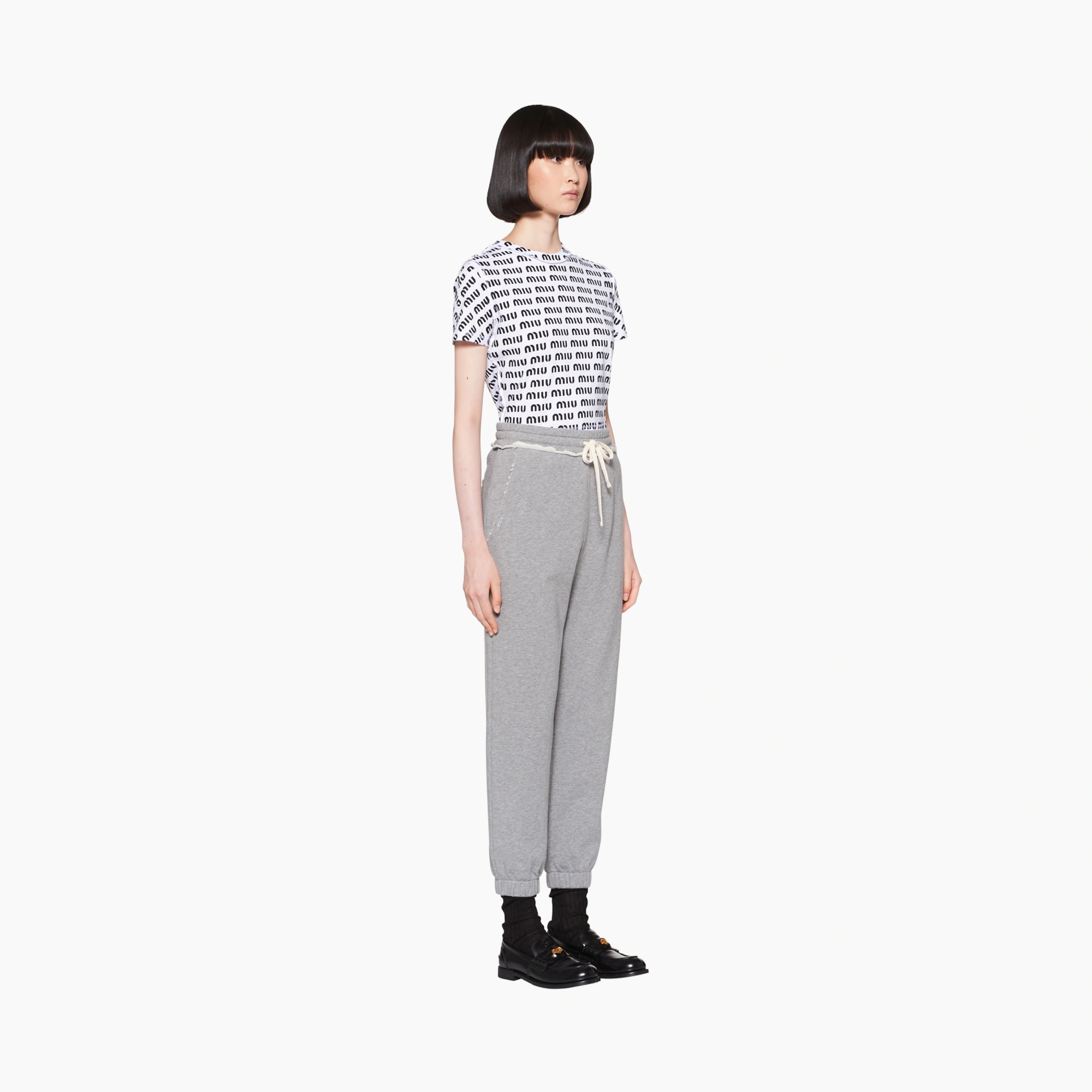 Miu Miu Logo-print T-shirt In White