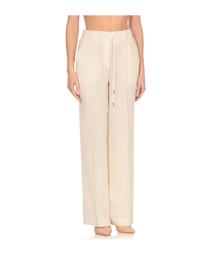 Peserico Drawstring Casual Pants In White