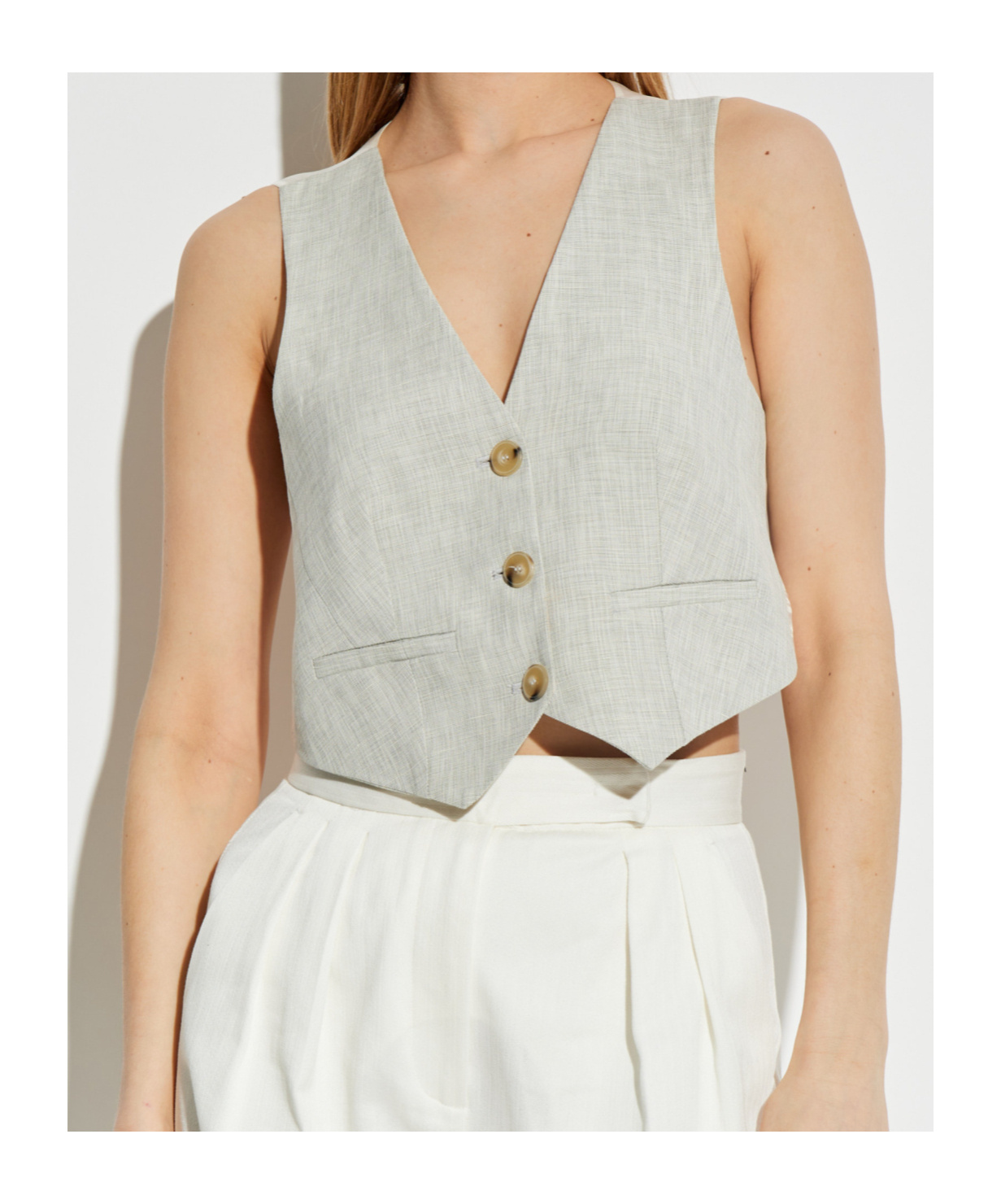 Shop Forte Forte V-neck Sleeveless Vest In White