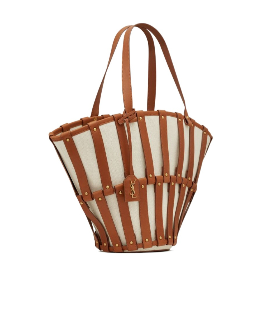 Saint Laurent Panier Basket Tote In Brown
