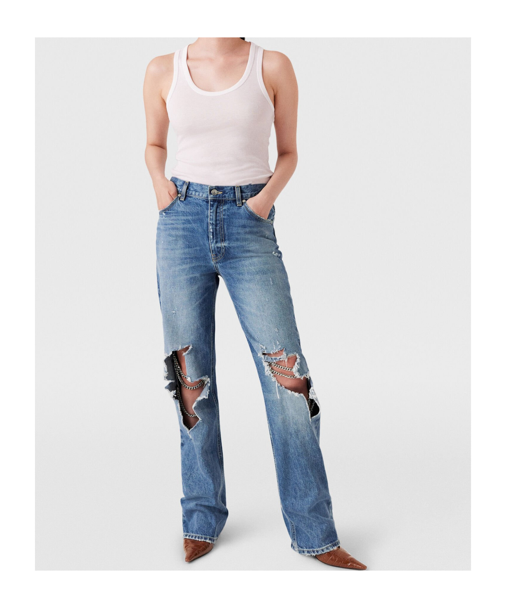 Stella Mccartney Falabella Knees Bootcut Jeans In Blue