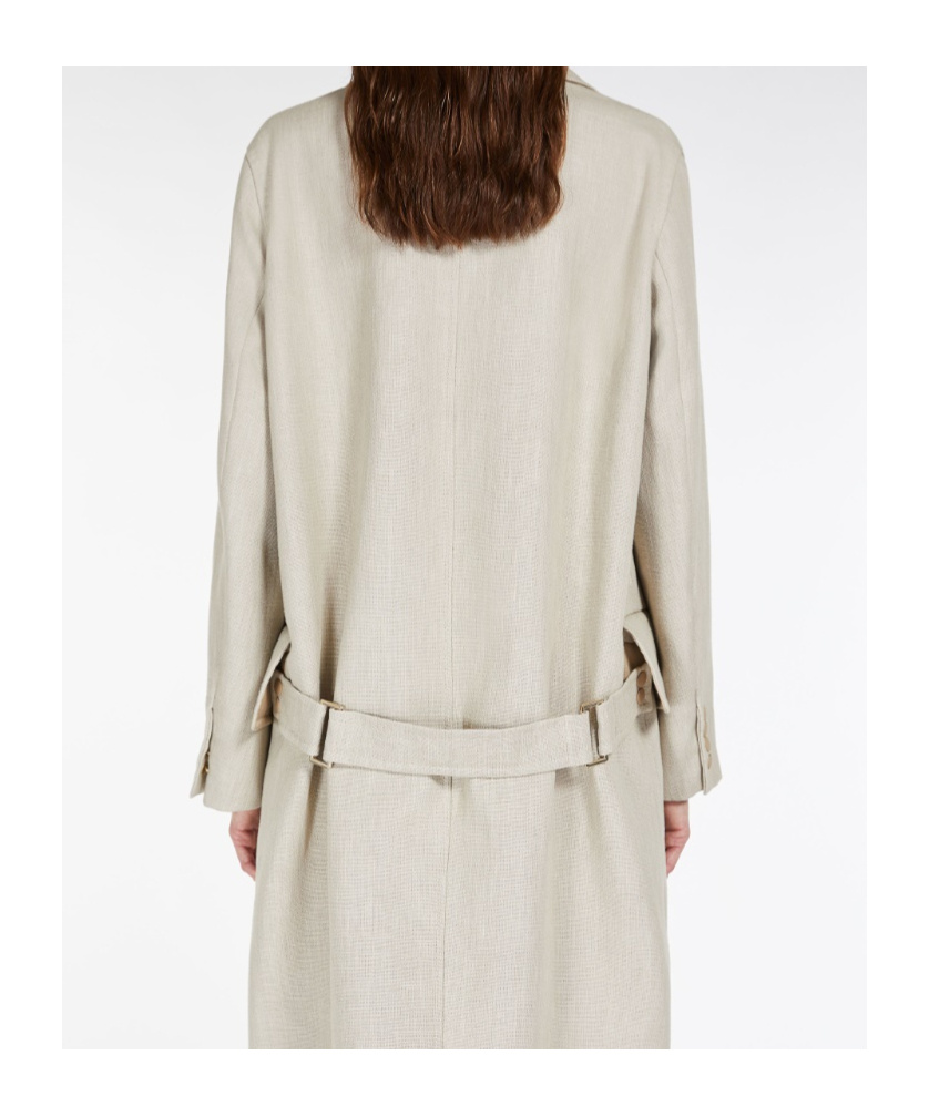 Max Mara Double-breasted Duster Coat In Nude