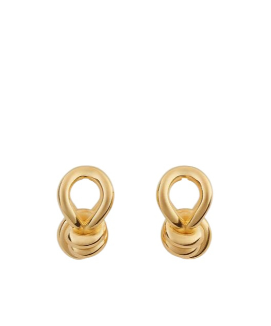 Bottega Veneta Knot Hoop Ohrringe In Yellow