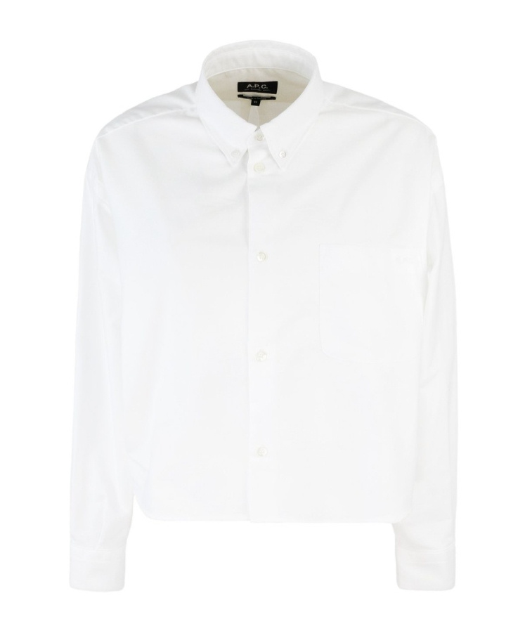 Apc A.p.c. Long-sleeved Button-up Shirt In White