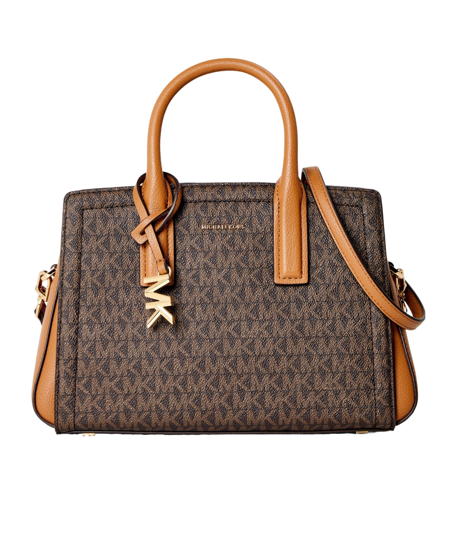 Michael Michael Kors Printed Small Satchel In Brown