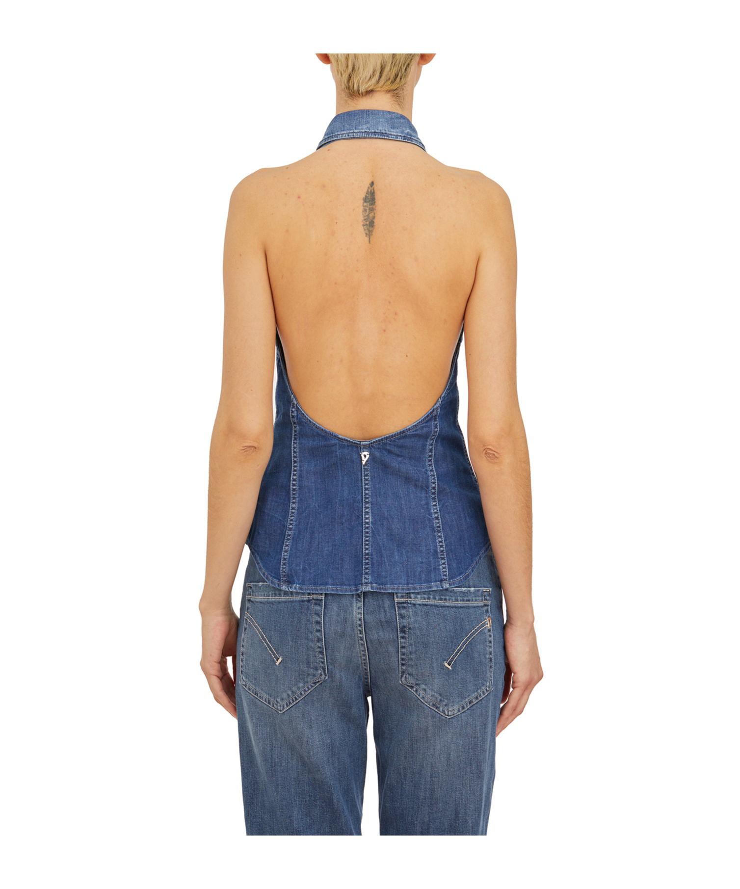 Shop Dondup Denim Vest In Blue