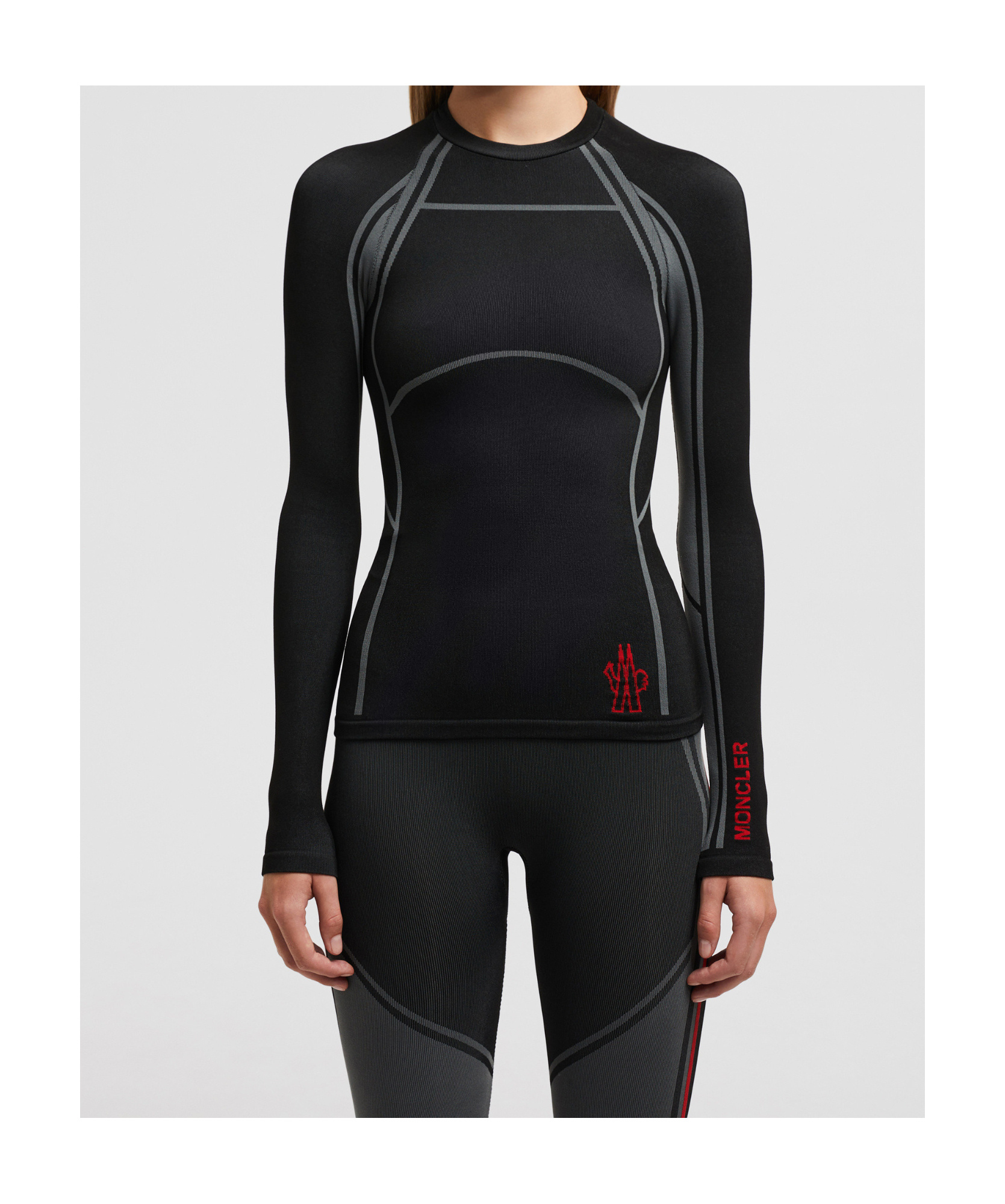 Moncler Long-sleeved T-shirt In Black