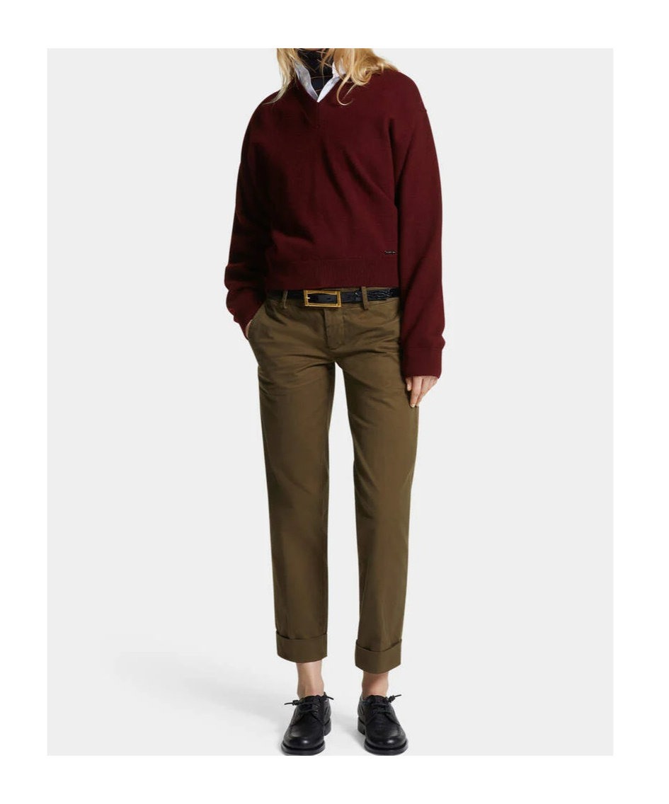 Dsquared2 Cropped Sweater Sweaters And Cardigans Bordeaux In Transparent