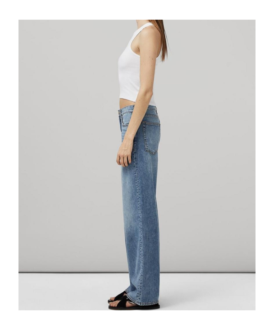 Rag & Bone Logo Denim Pants In Gray