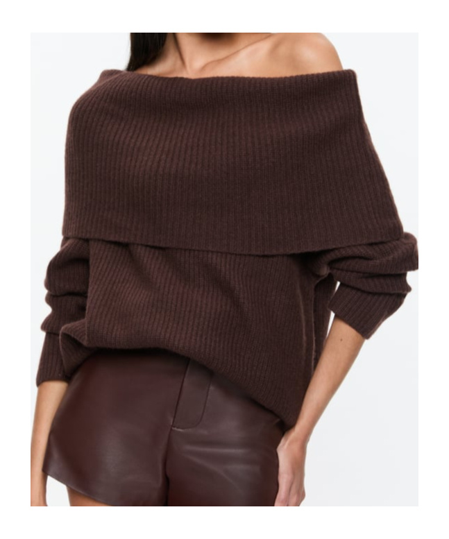 Alice And Olivia Wool Sweater In Espresso