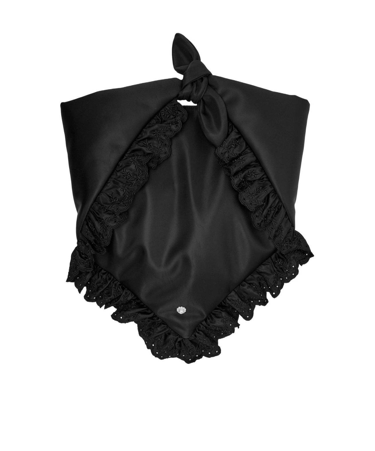 Simone Rocha Pillowcase Ruffled Padded Satchel Bag In Black