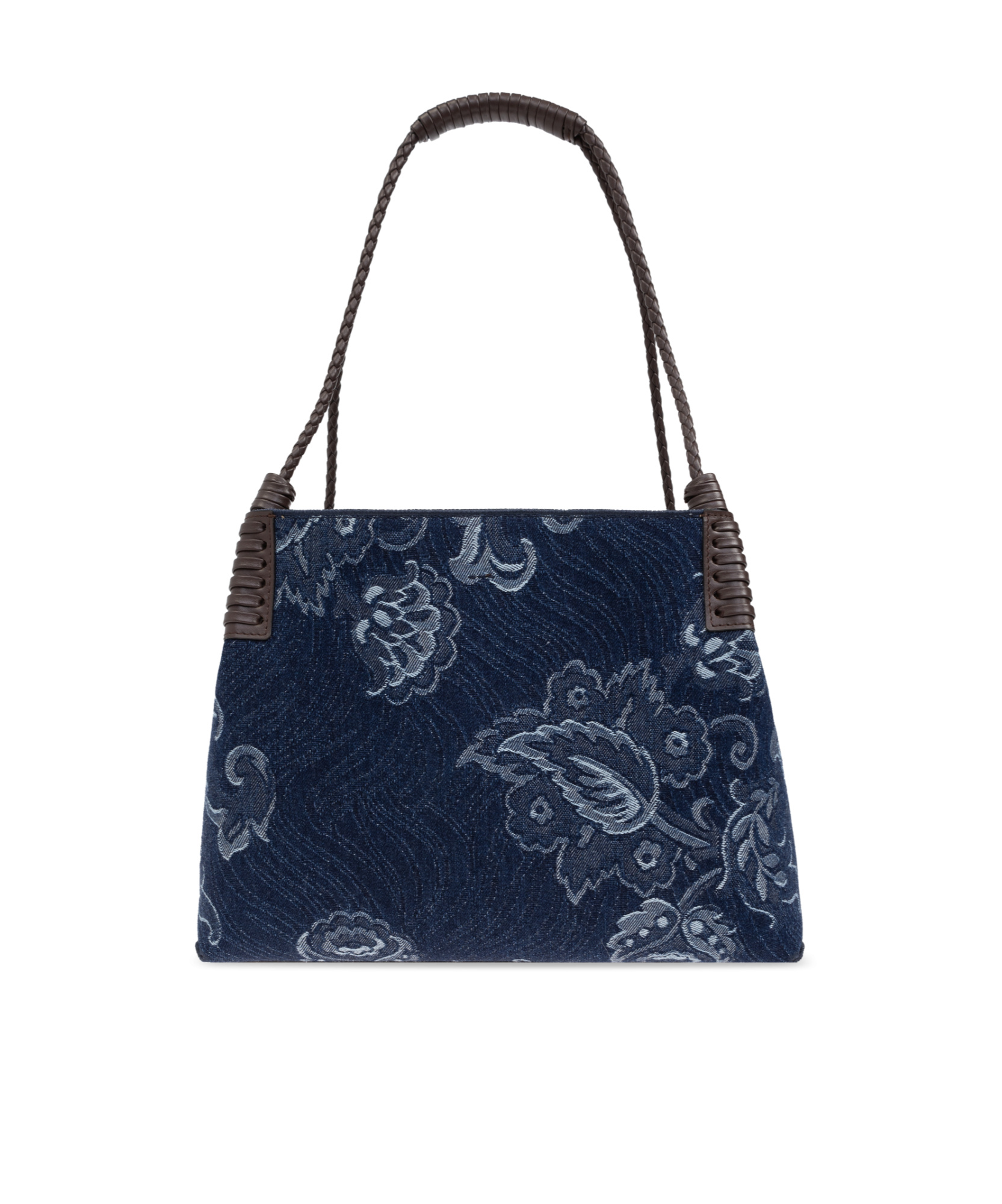Etro Womens Denim Blue Scuro Libra Denim Shoulder Bag In Black