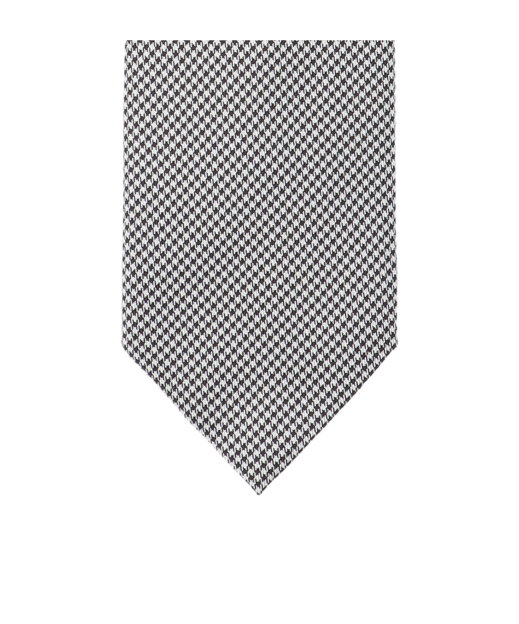 Tom Ford Textured Houndstooth Tie In Grey And Black In Gray
