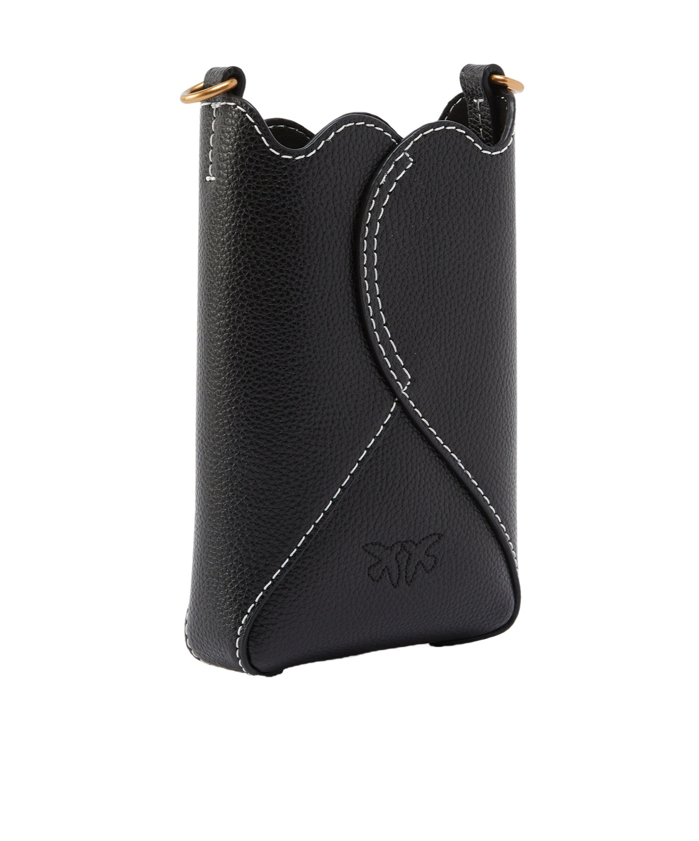 Pinko Leather Crossbody Smartphone Case In Black