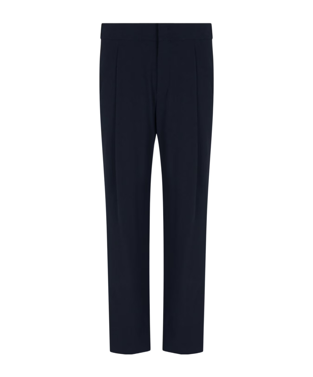 Giorgio Armani Single-dart, Wool-crêpe Trousers In Blue