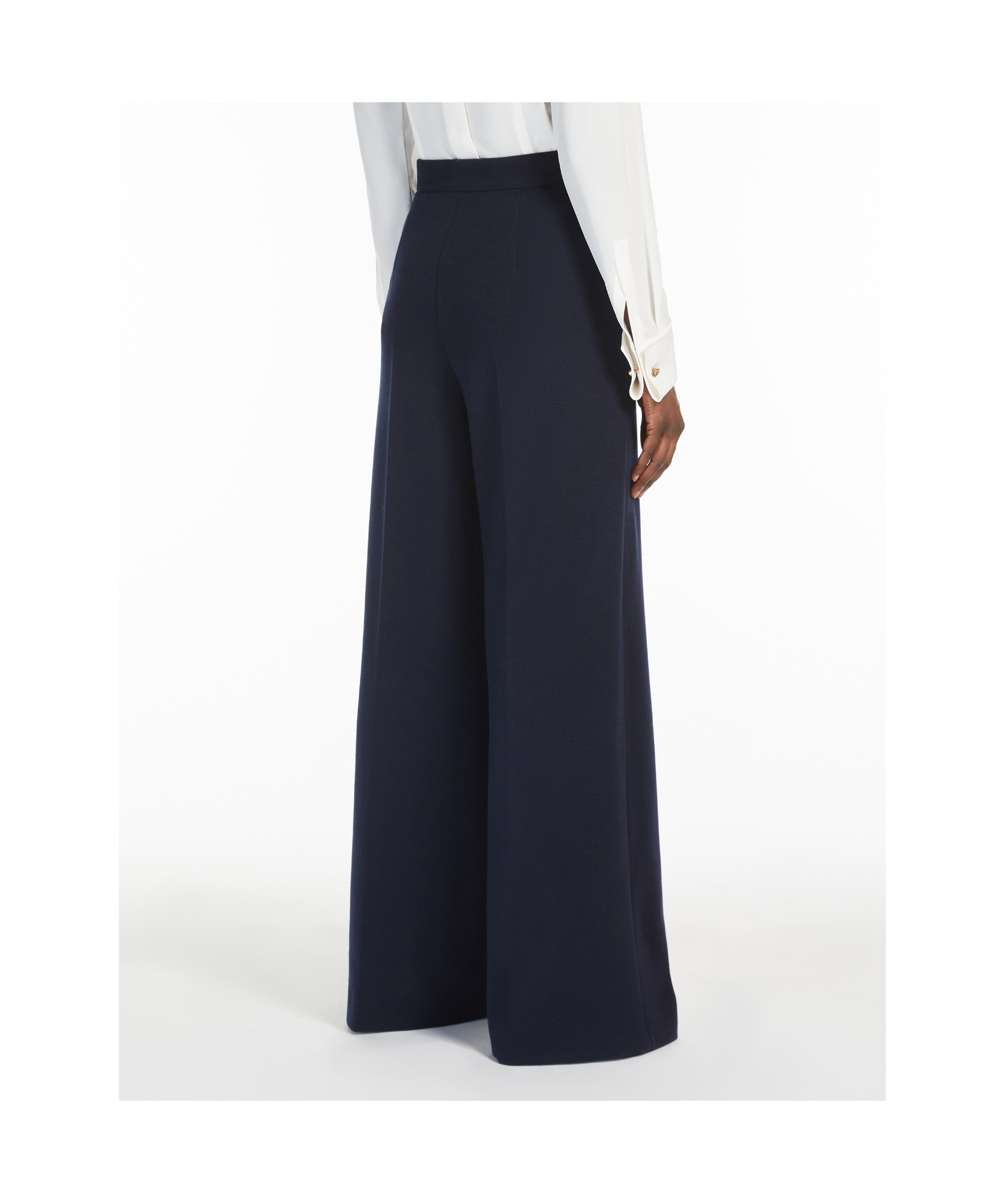 Max Mara Wool Knitted Trousers In Black