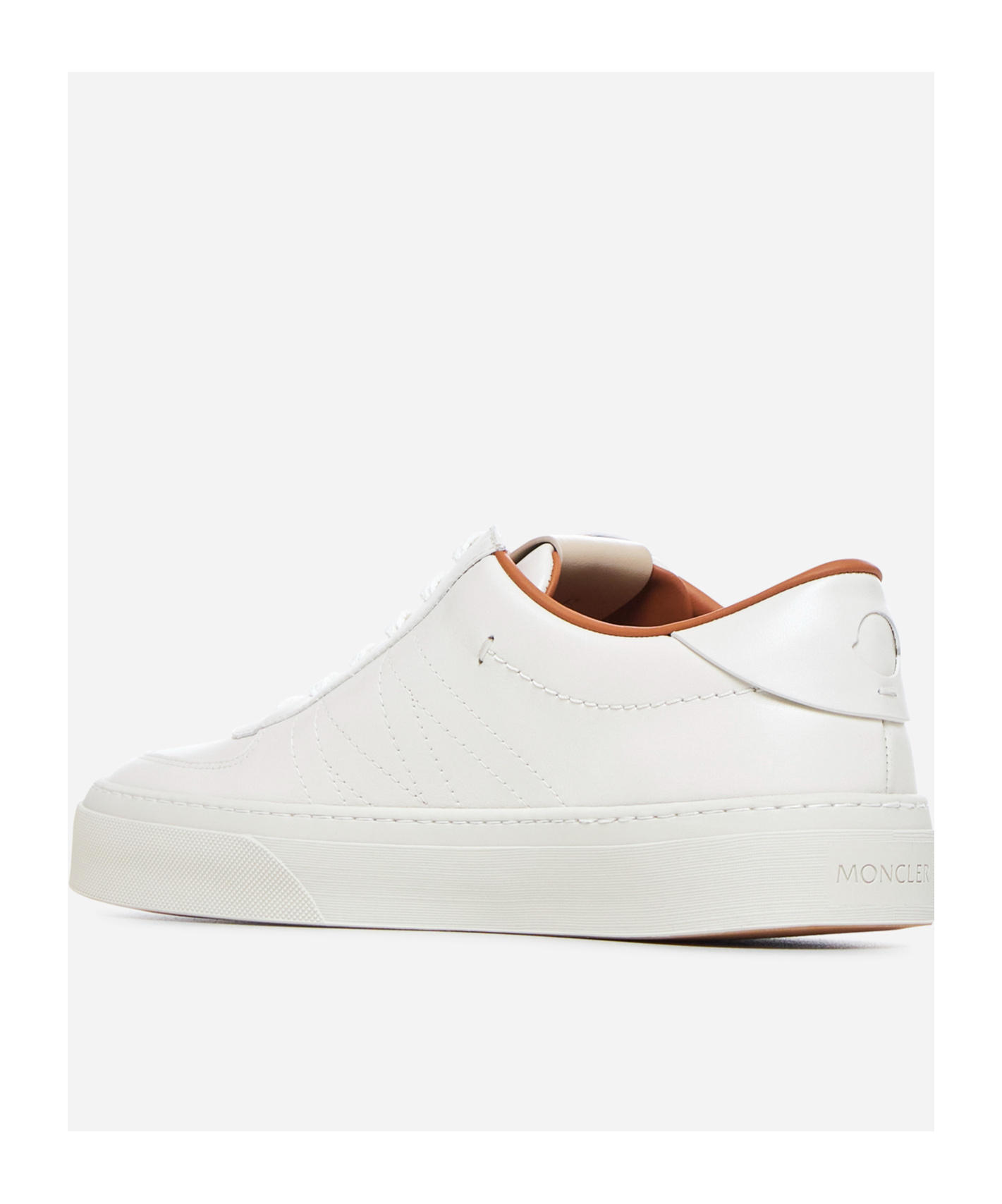 Moncler Monclub Classic Sneakers Crafted With White Smooth Leather In White