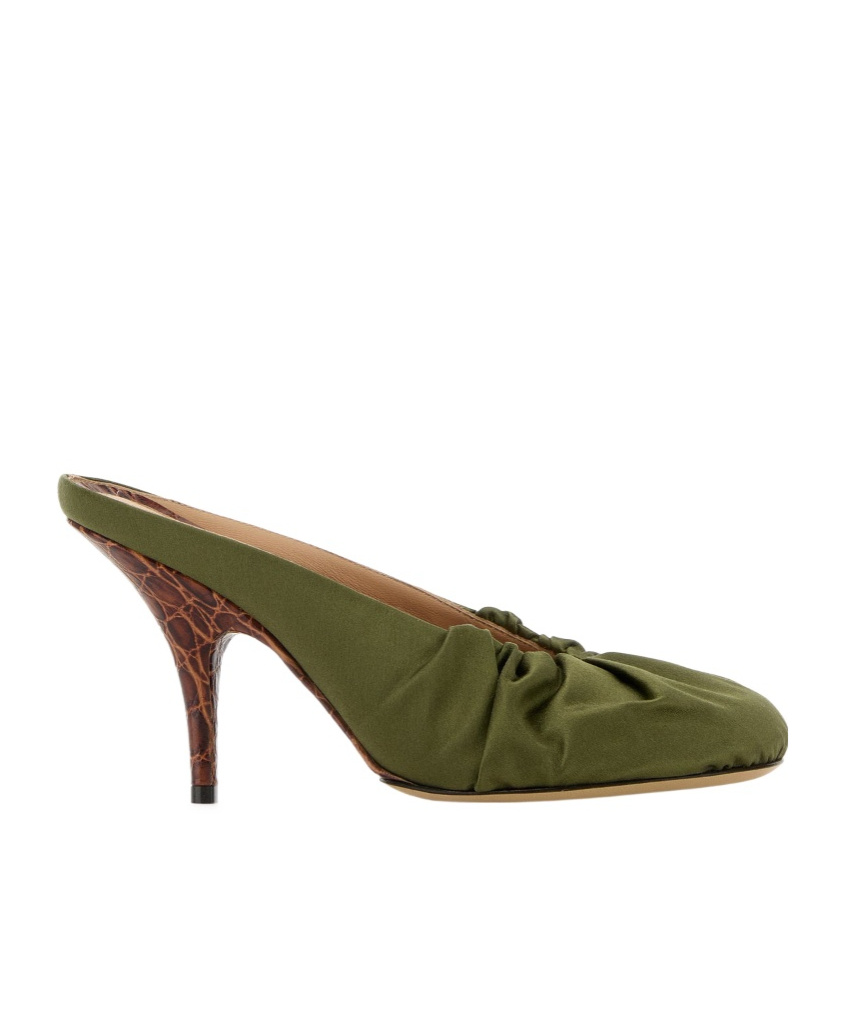 Dries Van Noten Round-toe High-heeled Sandals In Green