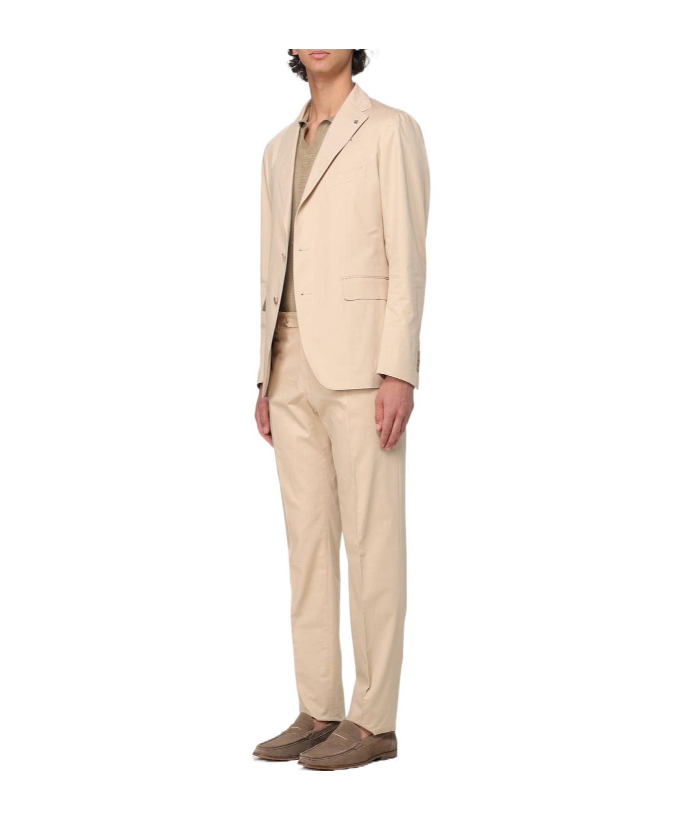 Tagliatore Button Suit In Nude