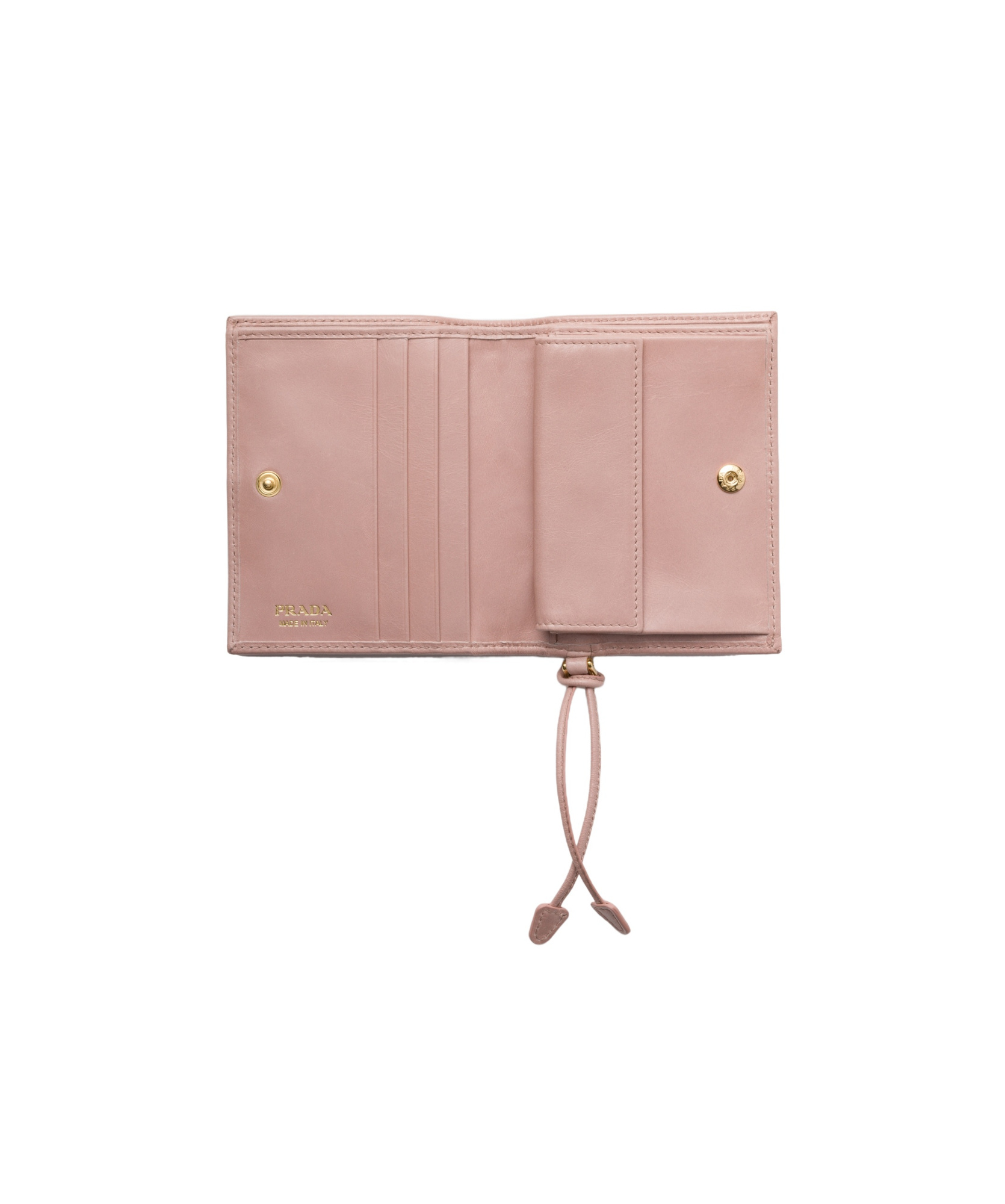 Prada Small Leather Wallet In Rose Bengal