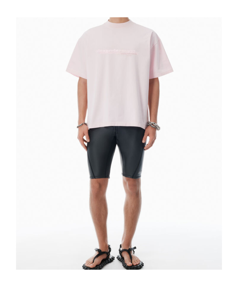 Alexander Wang Oversized Light Pink T-shirt With Front Logo In Pink