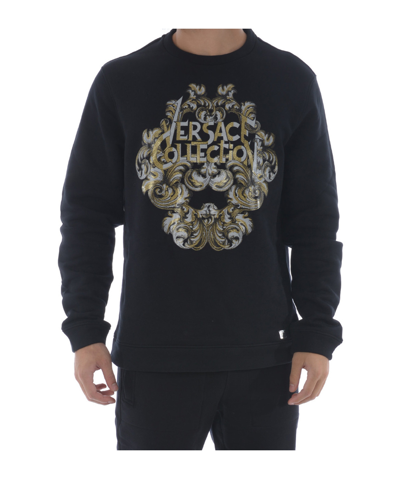 Versace Pattern Sweater In Black