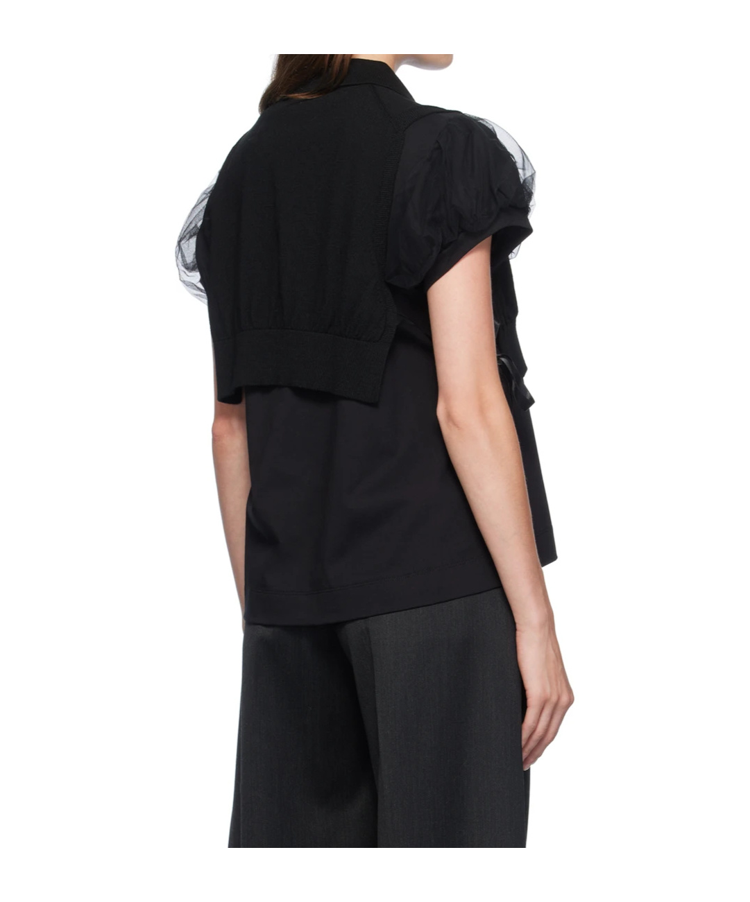 Simone Rocha Black Embellished Knit Vest In Black