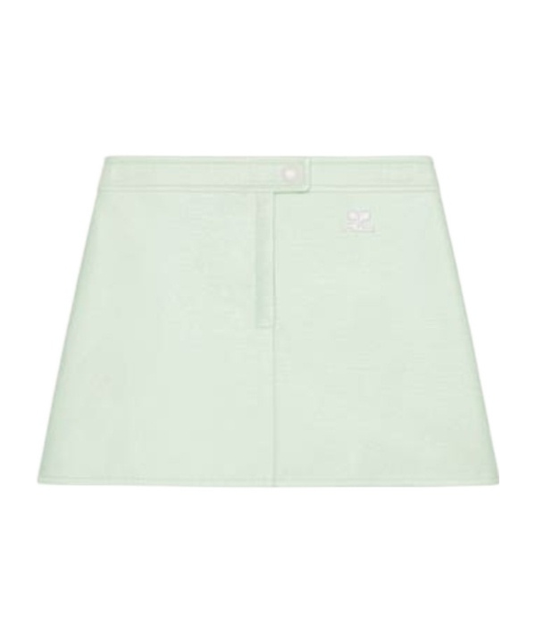 Courrèges Reedition Logo Mini Skirt In Green