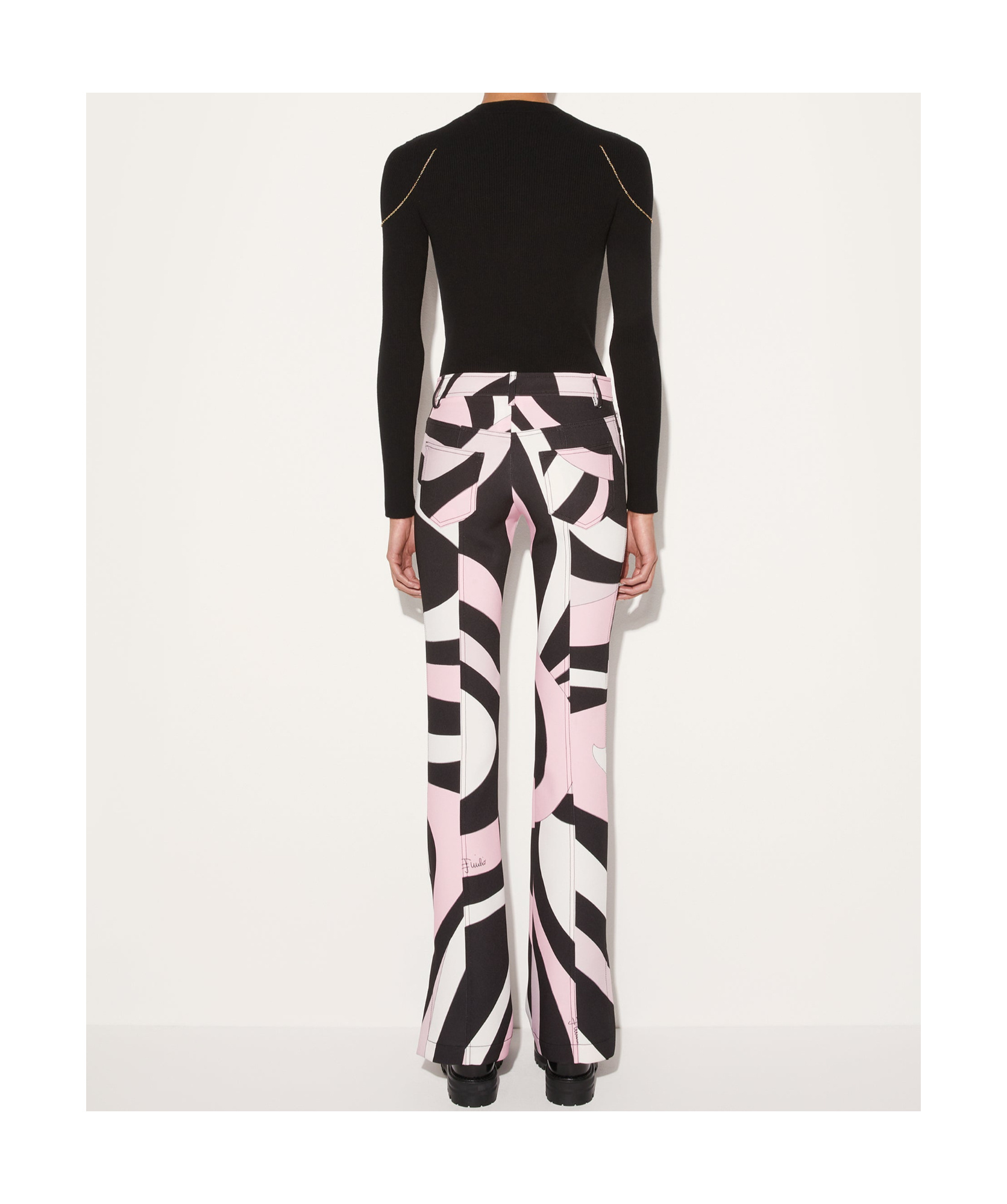 Pucci Emilio Stretch Nylon Pants With Marble Pattern In Black