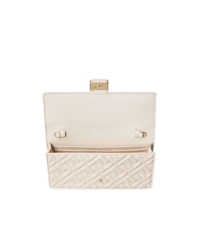 Fendi Camelia Nappa Leather Wallet With Ff Motif In White