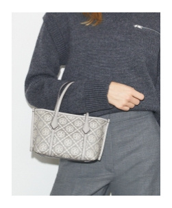 Tory Burch T Monogram Perry Mini Tote In Gray