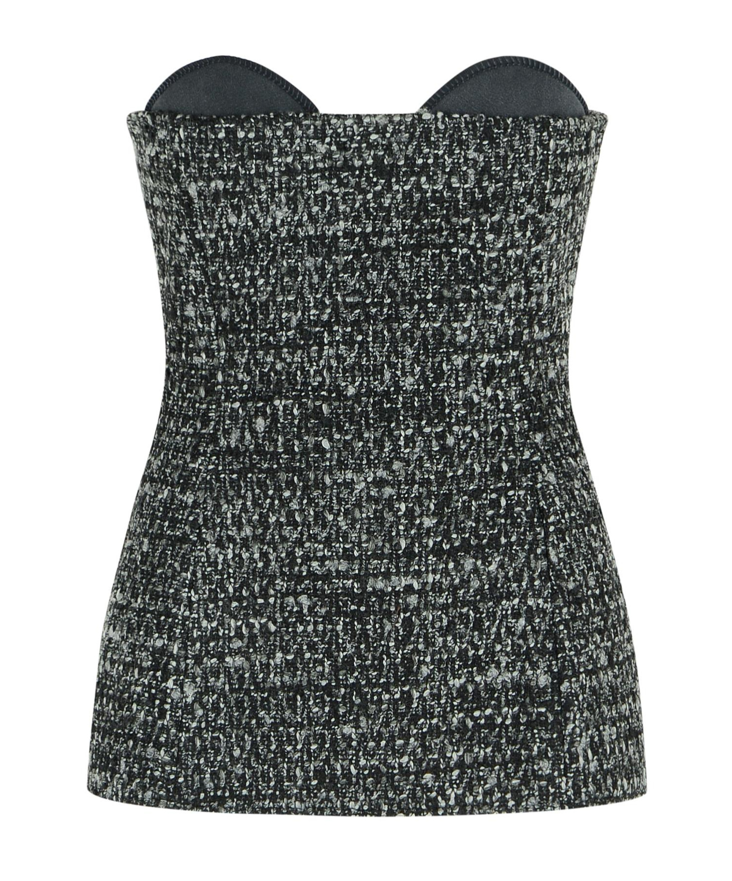 Diesel Fitted Strapless Top With Textured Boucle In Black