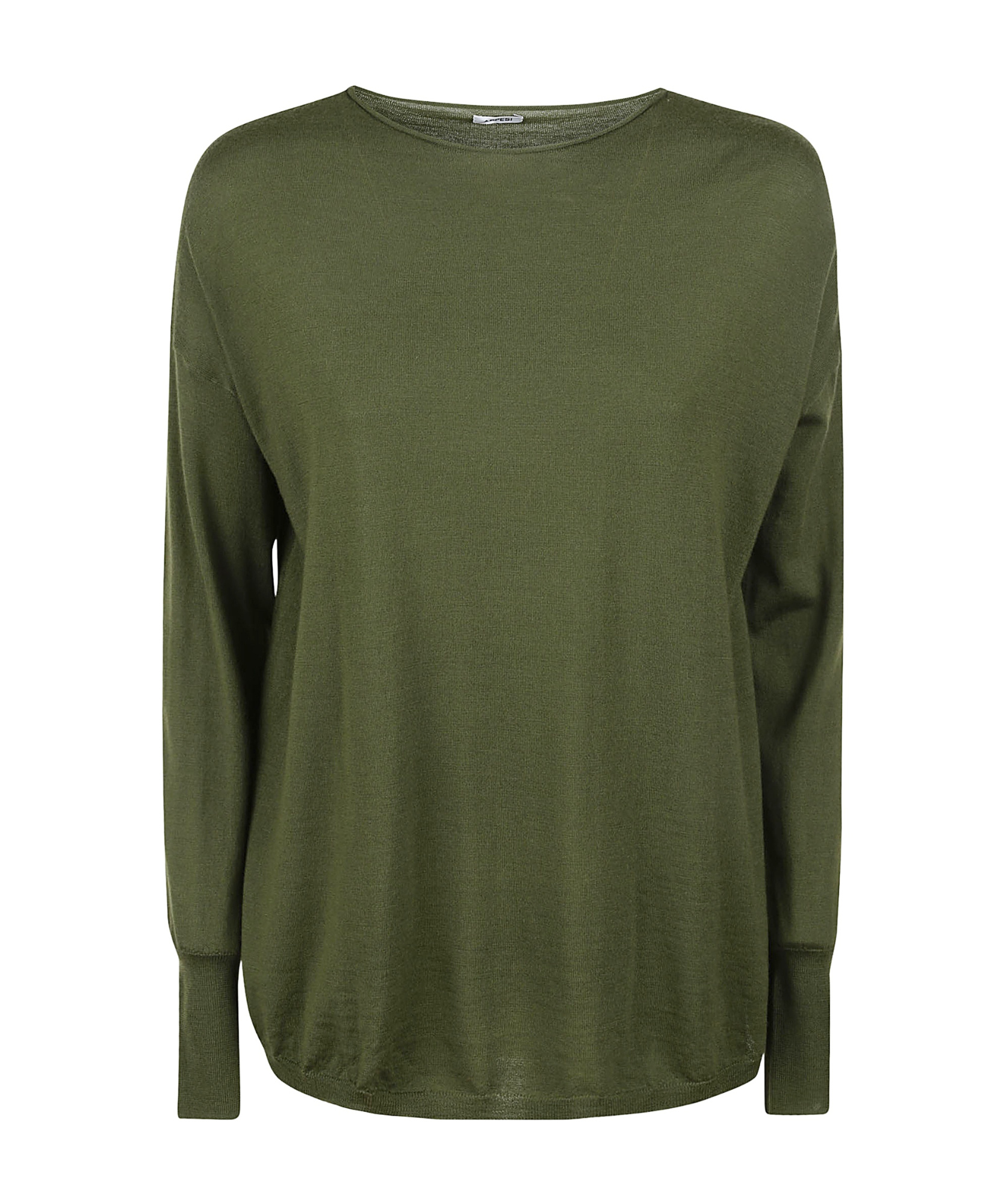 Aspesi Crew Neck Long Sleeve Sweater In Green