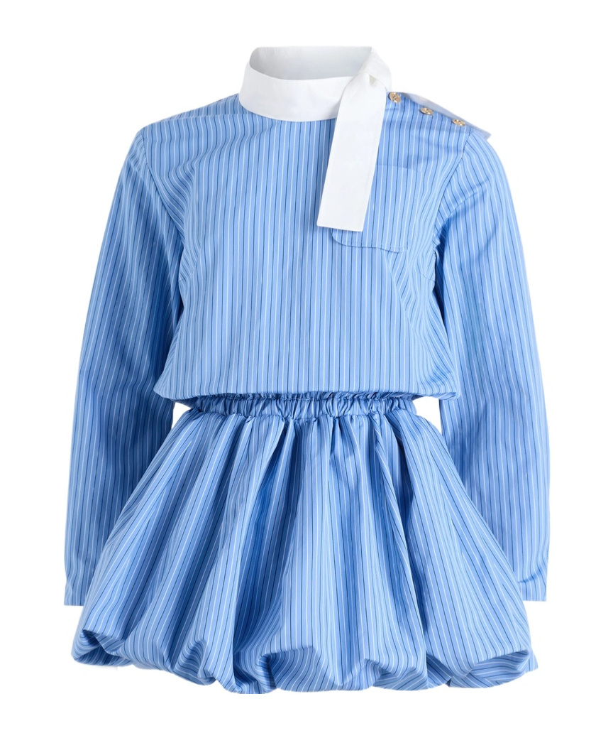 Patou Striped Bubble Dress In Blue
