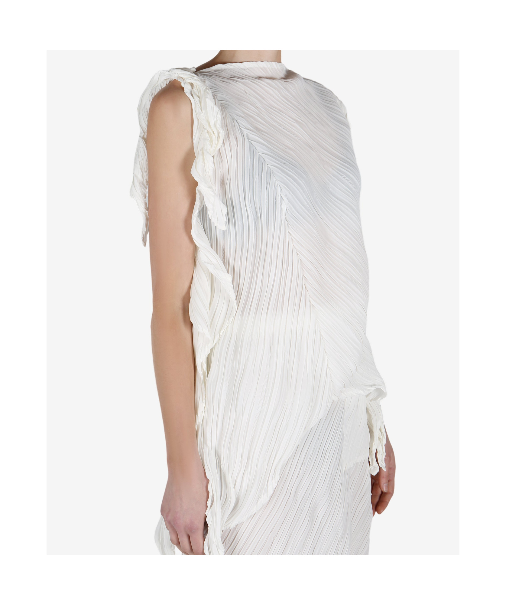 Shop Issey Miyake Wrinkled Twisted Top