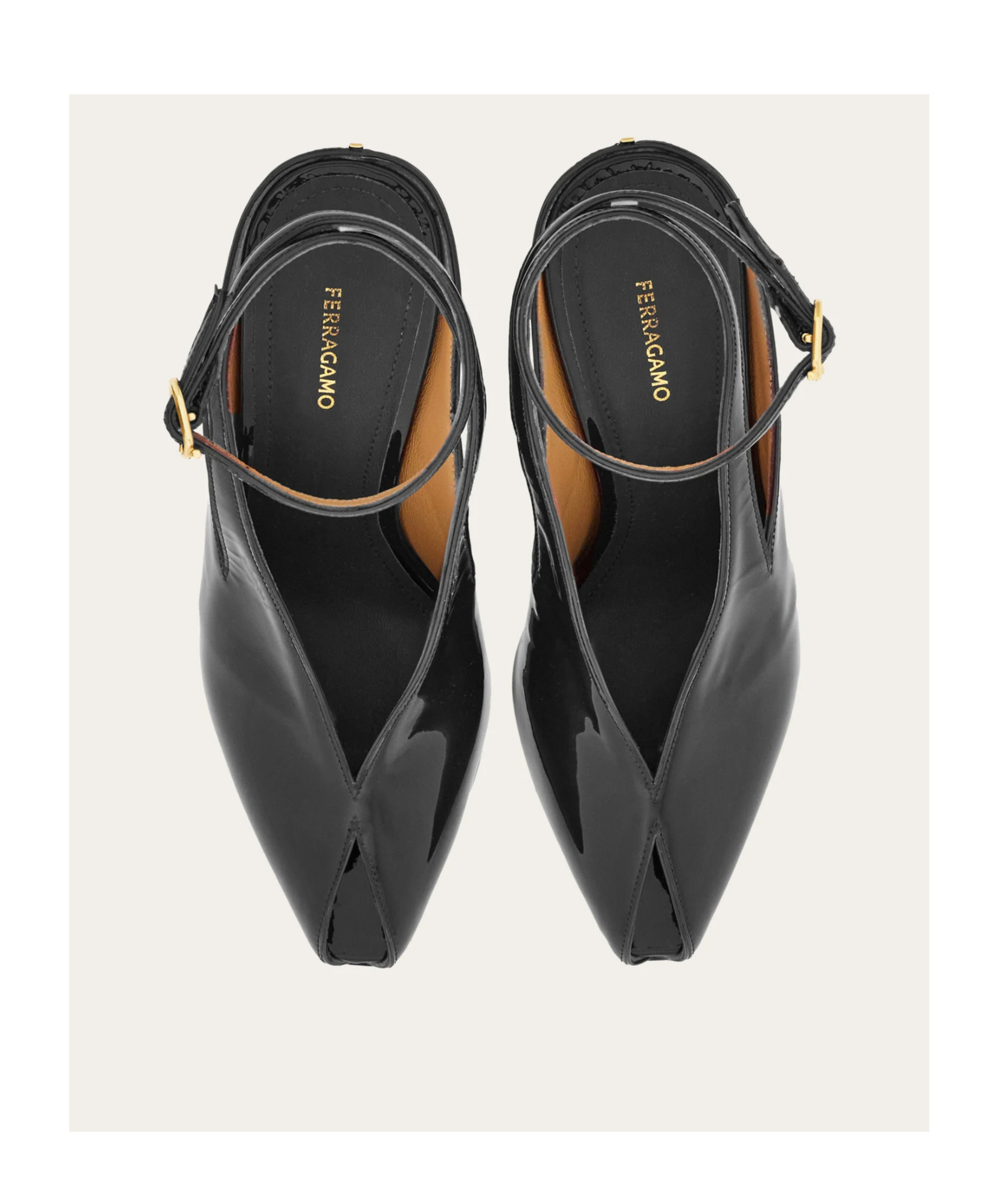Ferragamo Wedge-heeled Platform Sandals In Black