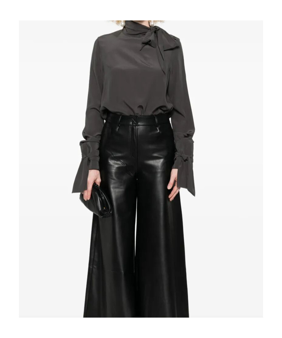 Ermanno Scervino High Neck Silk Shirt In Purple