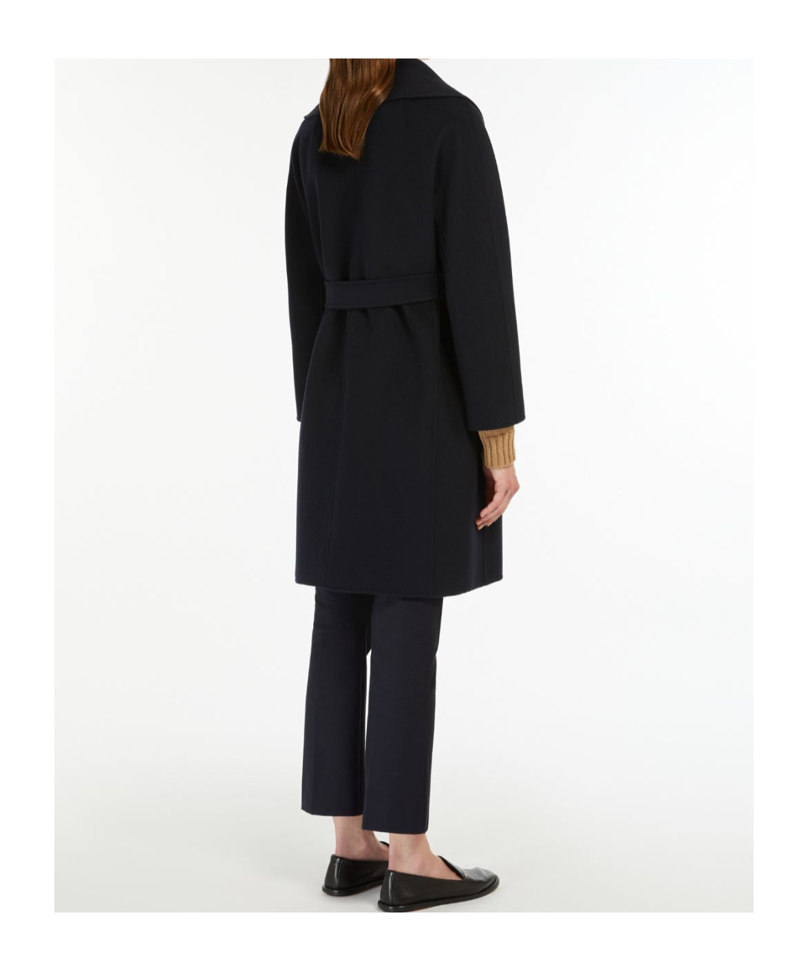Max Mara Short Double-faced Wool Coat In Blue