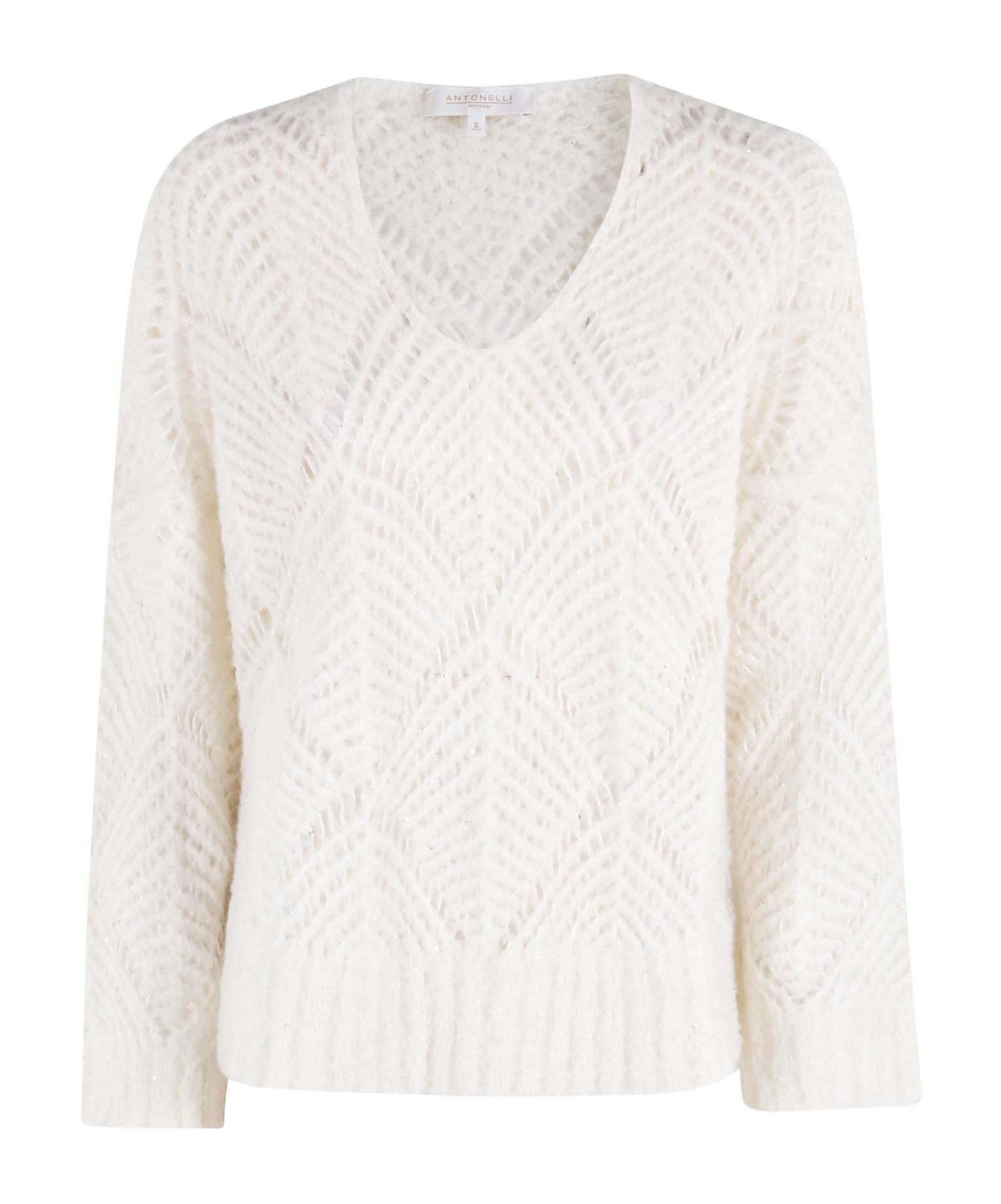 Antonelli Openwork Knitted Sweater In White