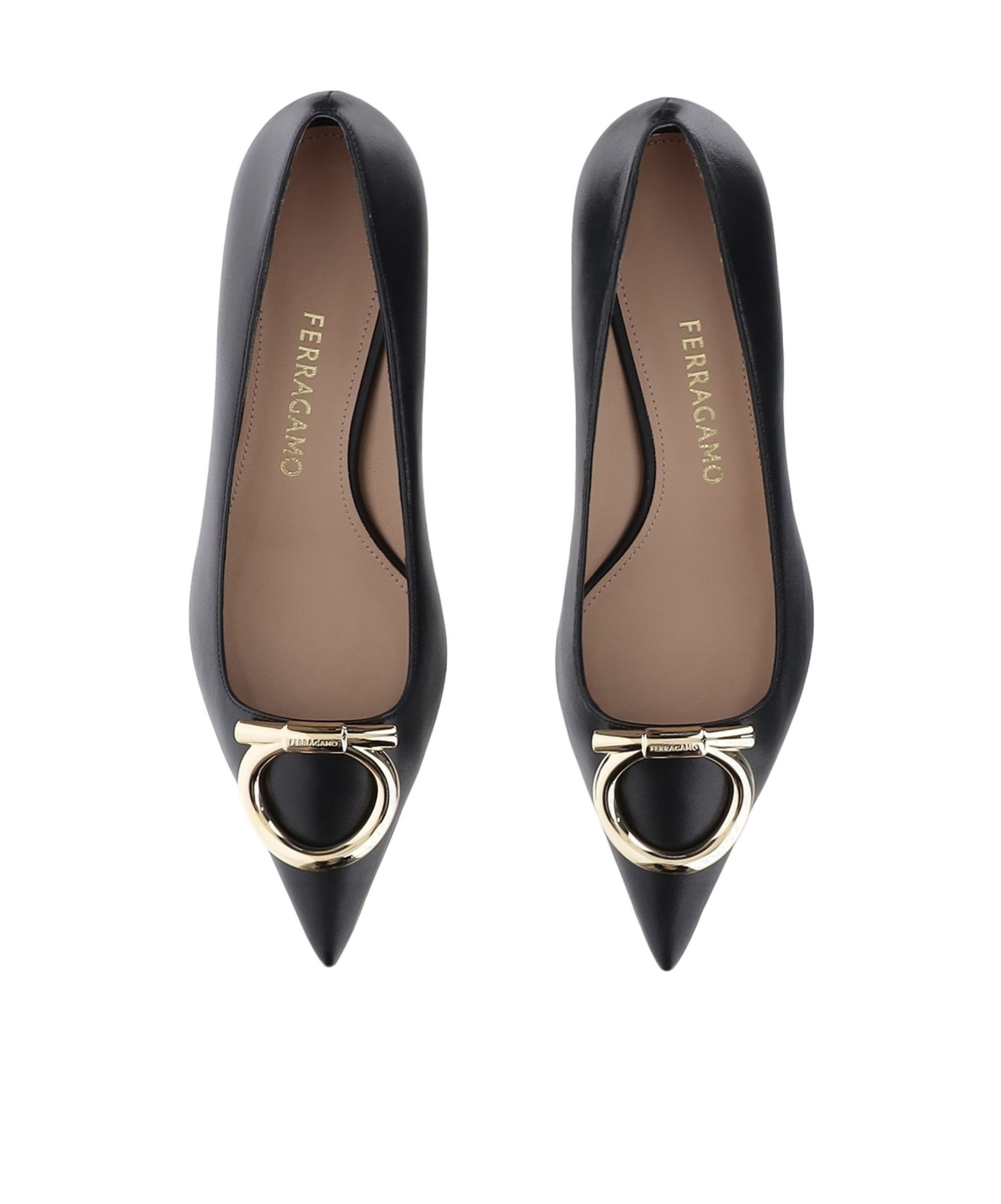 Ferragamo 40mm Gancini Pointed-toe Pumps In Black