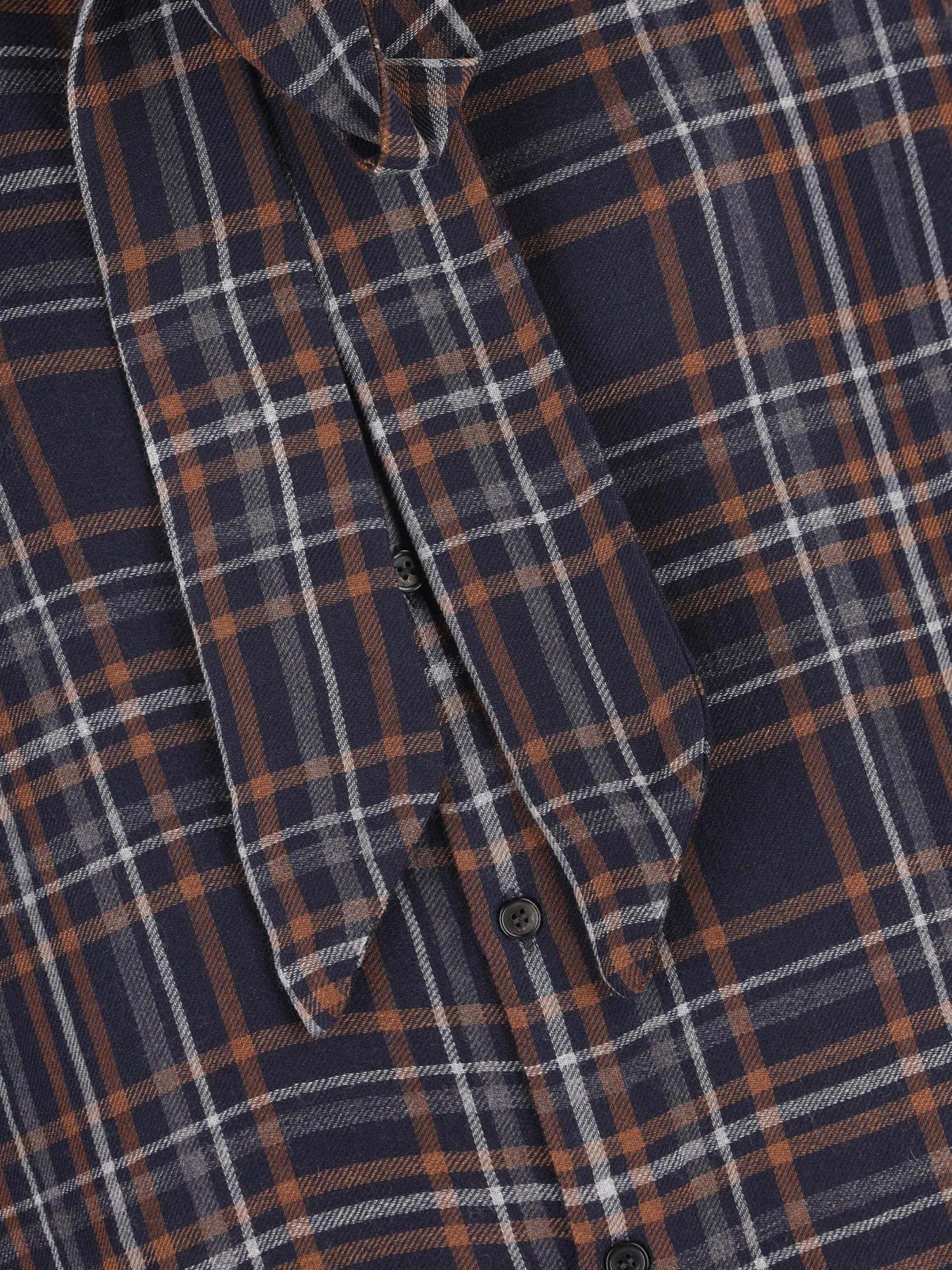 Saint Laurent Tie-fastening Checked Shirt In Multi