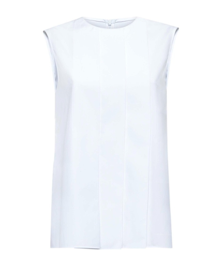 Marni Pleated Sleeveless Top In White